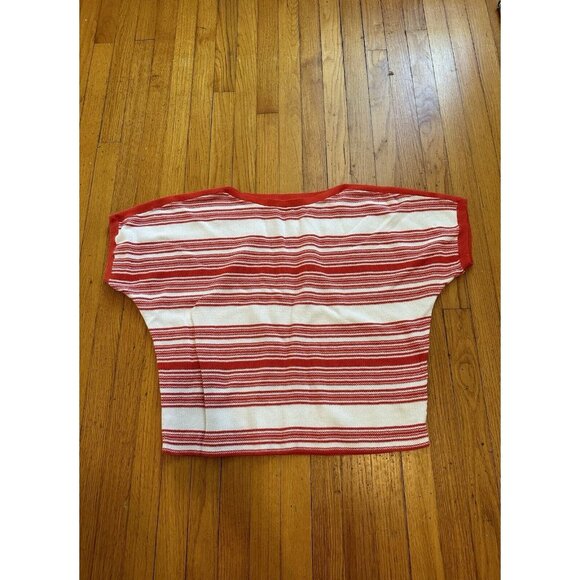 Ralph Lauren Red/Orange White Oversized Thick Blouse Sweater Textured 2X EUC - Picture 1 of 5